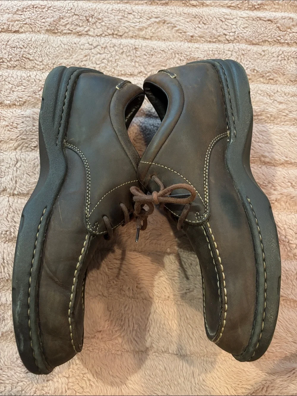 Rockport Men's Brown Leather Lace-Up Casual Shoes size 10